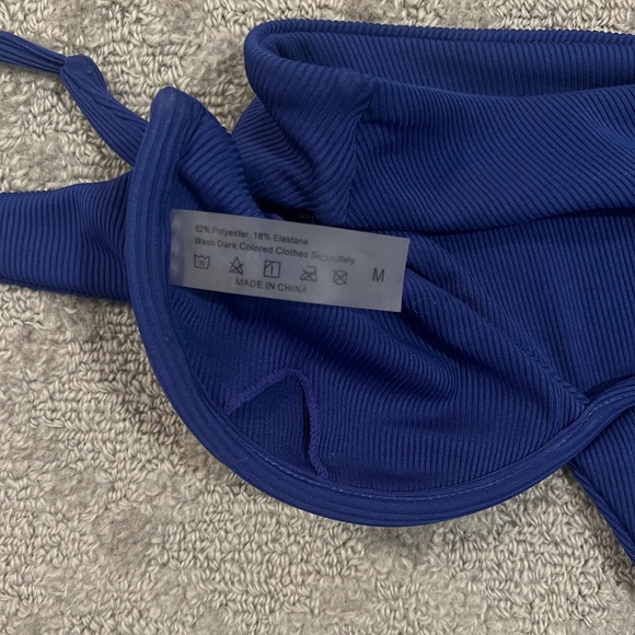 Royal Blue Ribbed Bikini - Picture 4 of 4